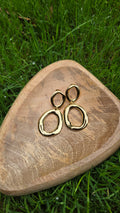 Oorbellen - "Chunky Double Oval Drop"