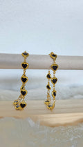 Heart Gem Bracelet - black or pink