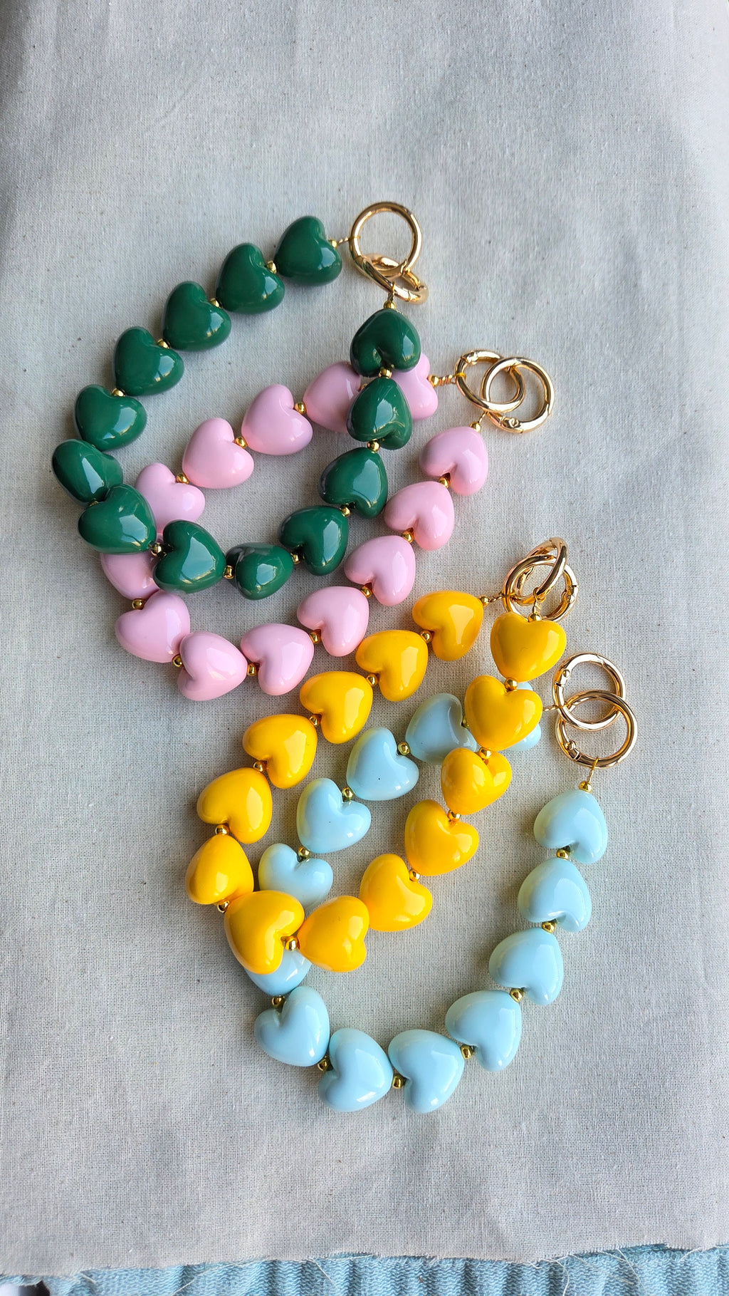 Heart Charm Chain "Candy Hearts" - luxe tas- & telefoonketting
