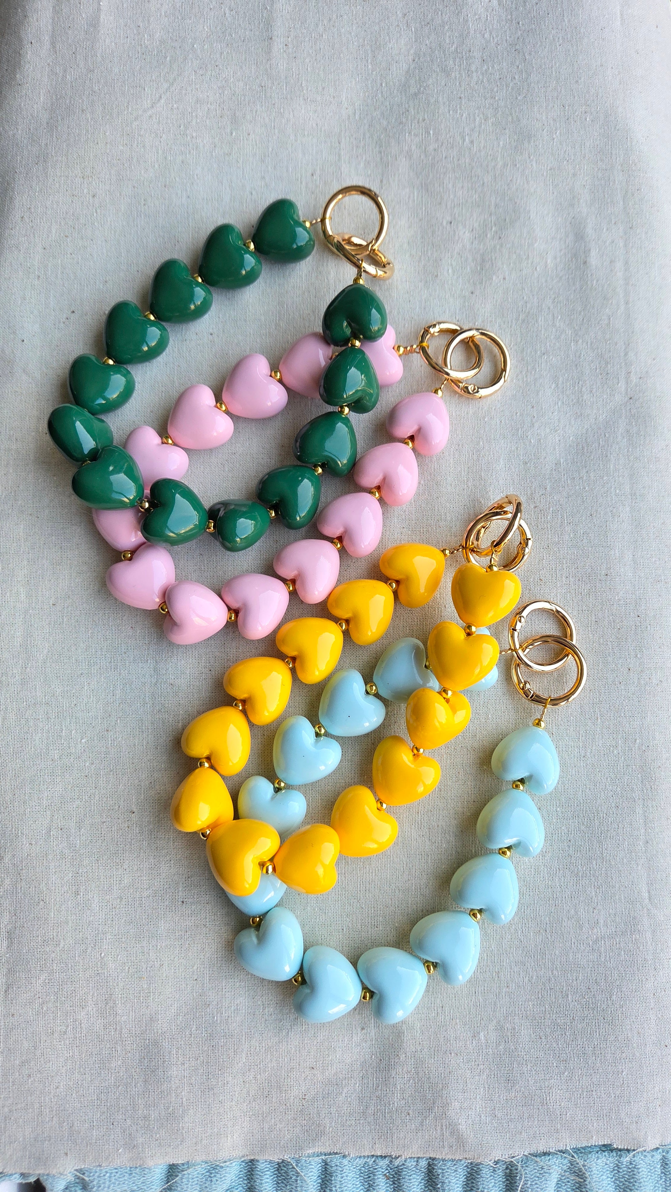 Heart Charm Chain "Candy Hearts" - luxe tas- & telefoonketting