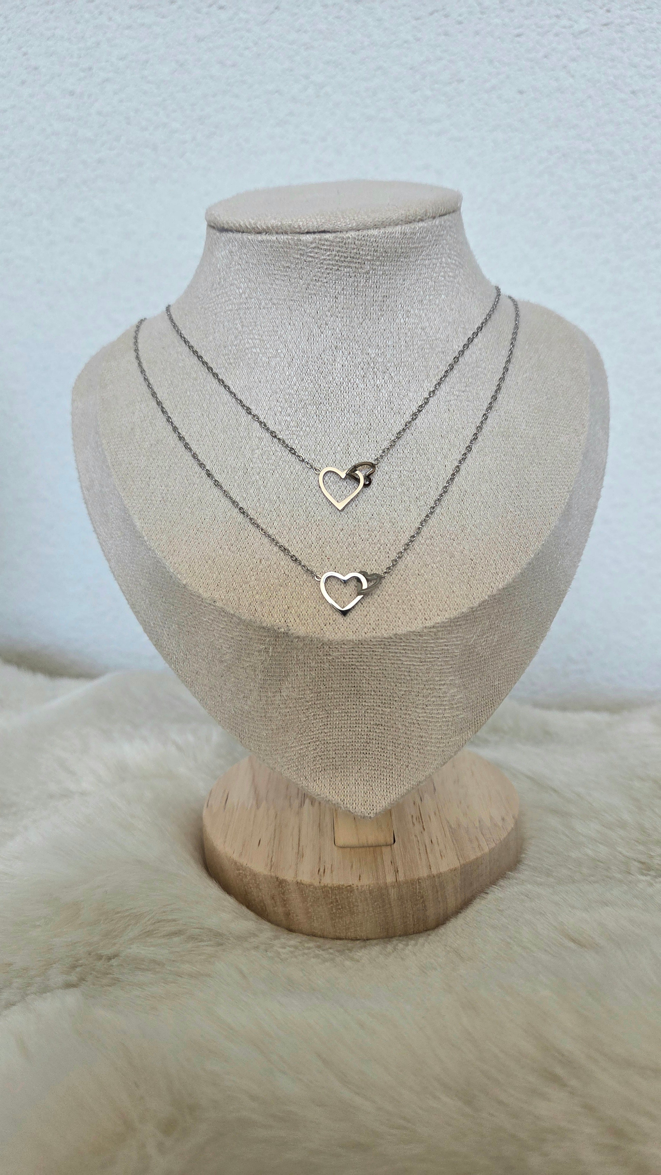 Verbonden Harten Ketting – Moeder & Dochter Set – Goud- & Zilverkleurig