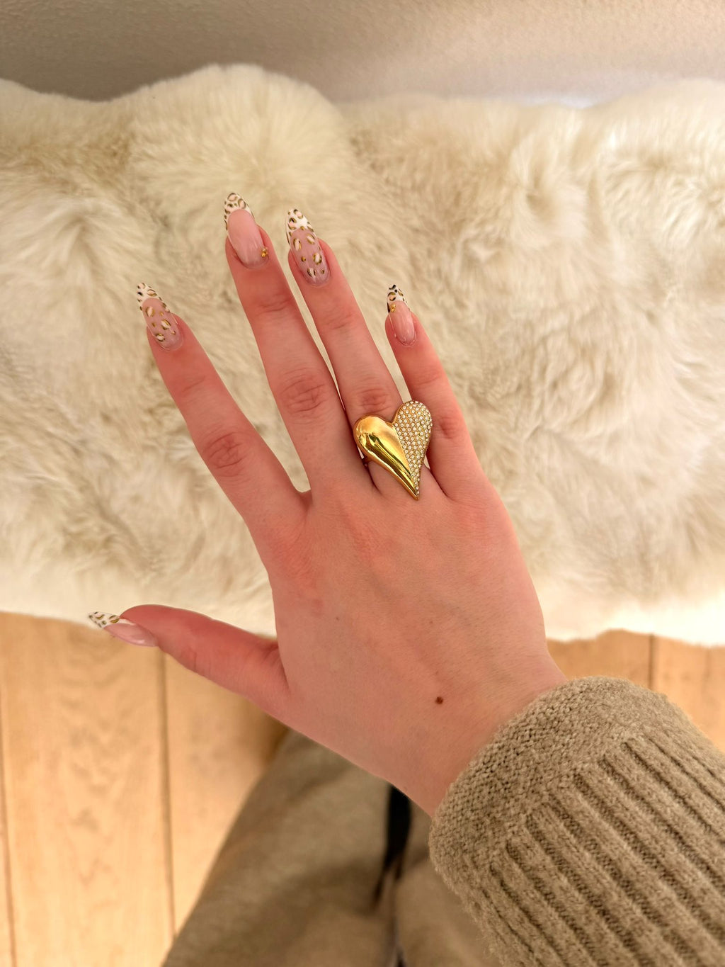 Ring "Dual Love" - Asymmetrische Heart statement Ring