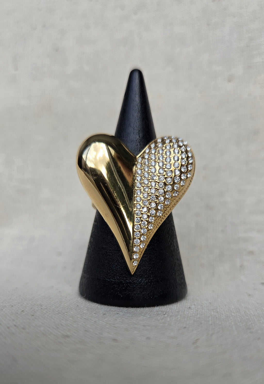 Ring "Dual Love" - Asymmetrische Heart statement Ring