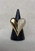 Ring "Dual Love" - Asymmetrische Heart statement Ring