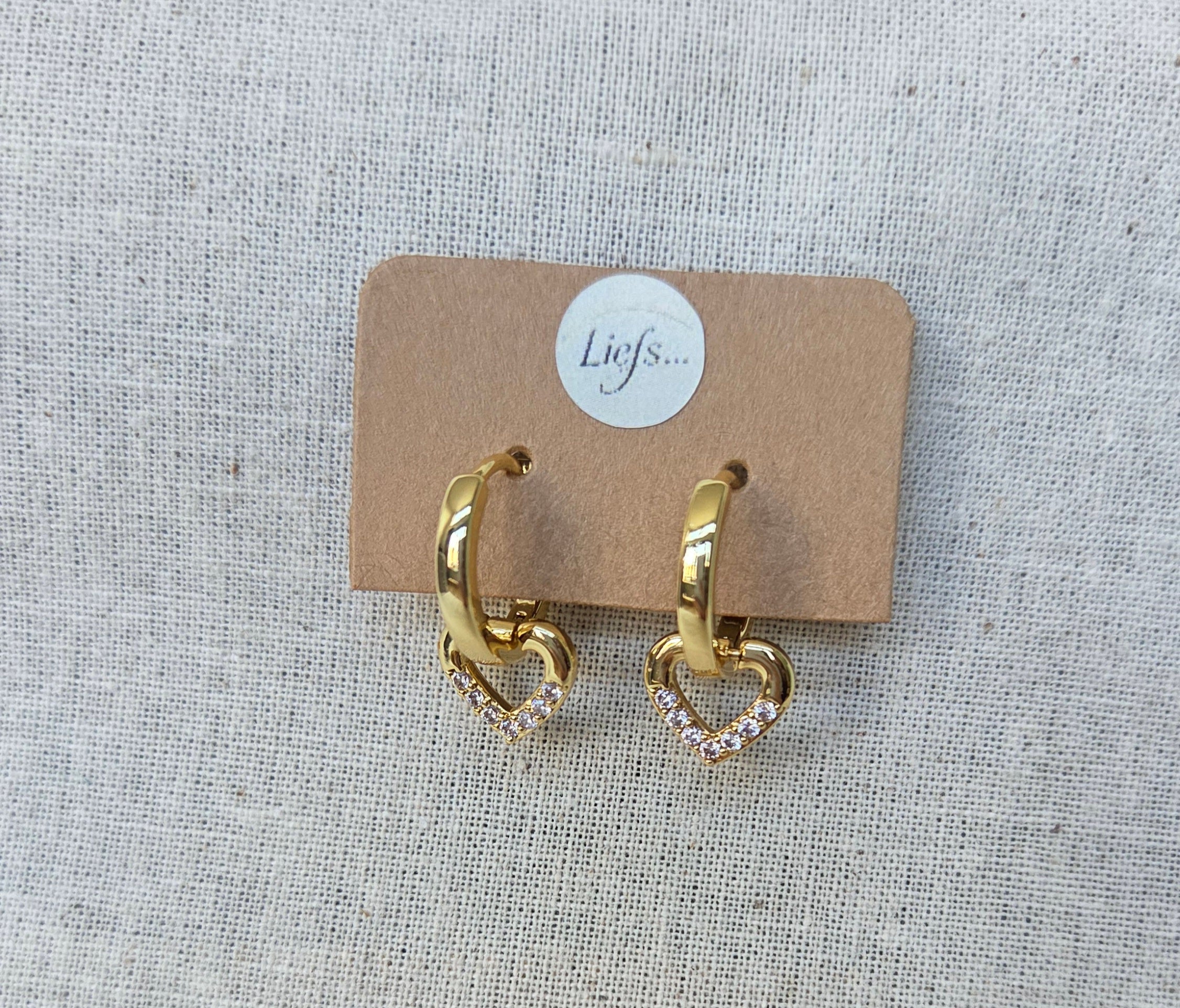 Oorbellen - "Sparkling Heart" Hoops