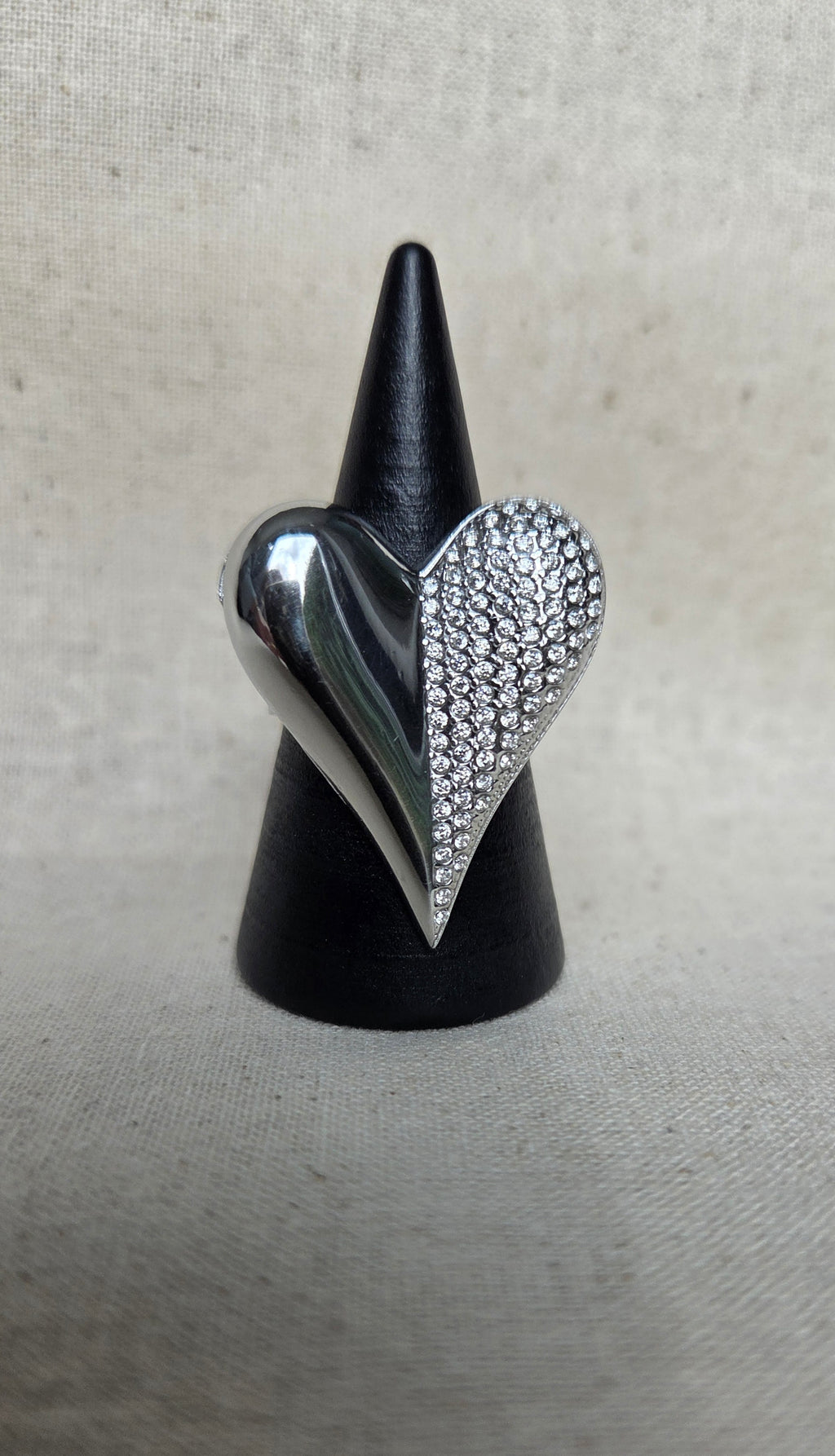 Ring "Dual Love" - Asymmetrische Heart statement Ring
