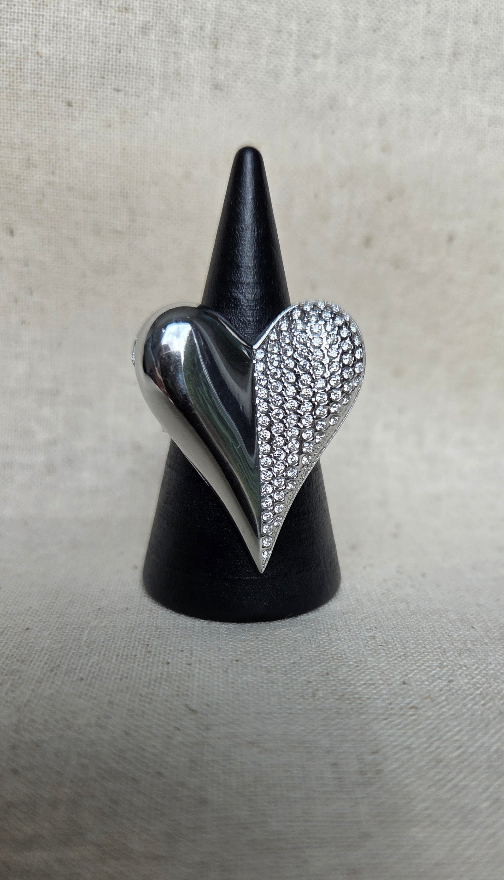 Ring "Dual Love" - Asymmetrische Heart statement Ring