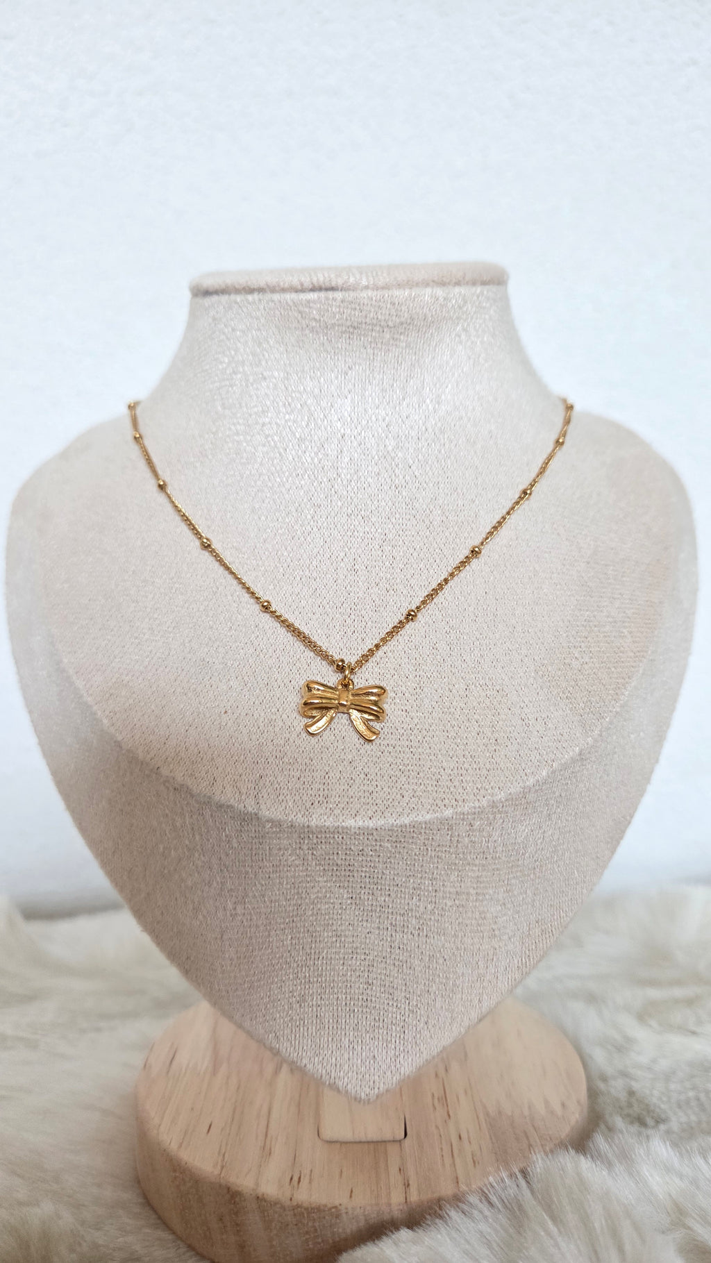 Minimalist Delicate Bow Necklace Gold & Silver