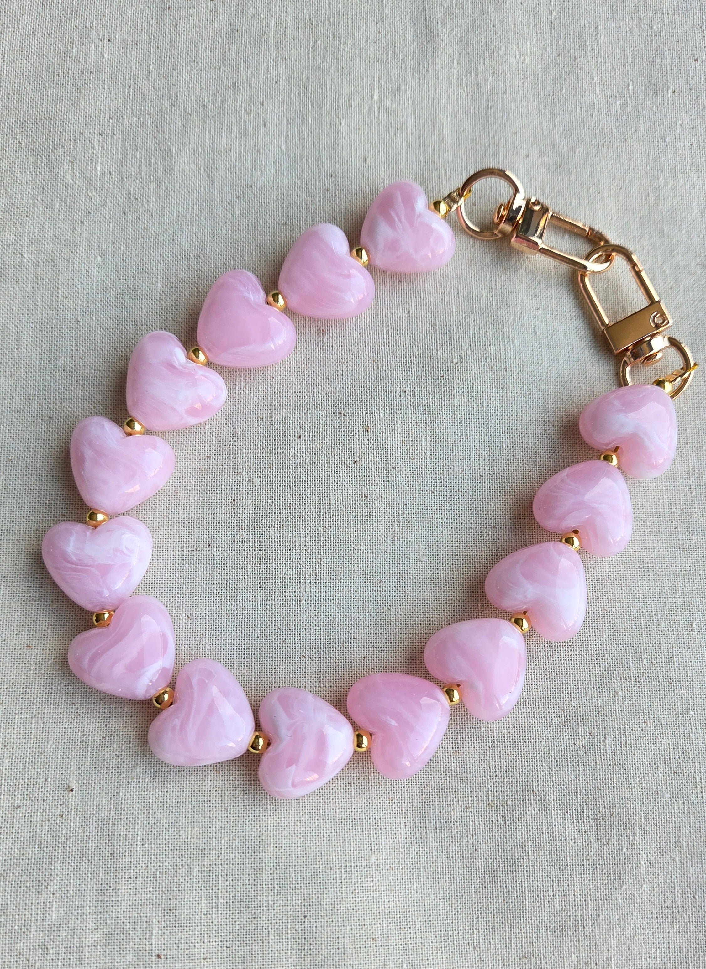 Heart Charm Chain "Candy Hearts" - luxe tas- & telefoonketting