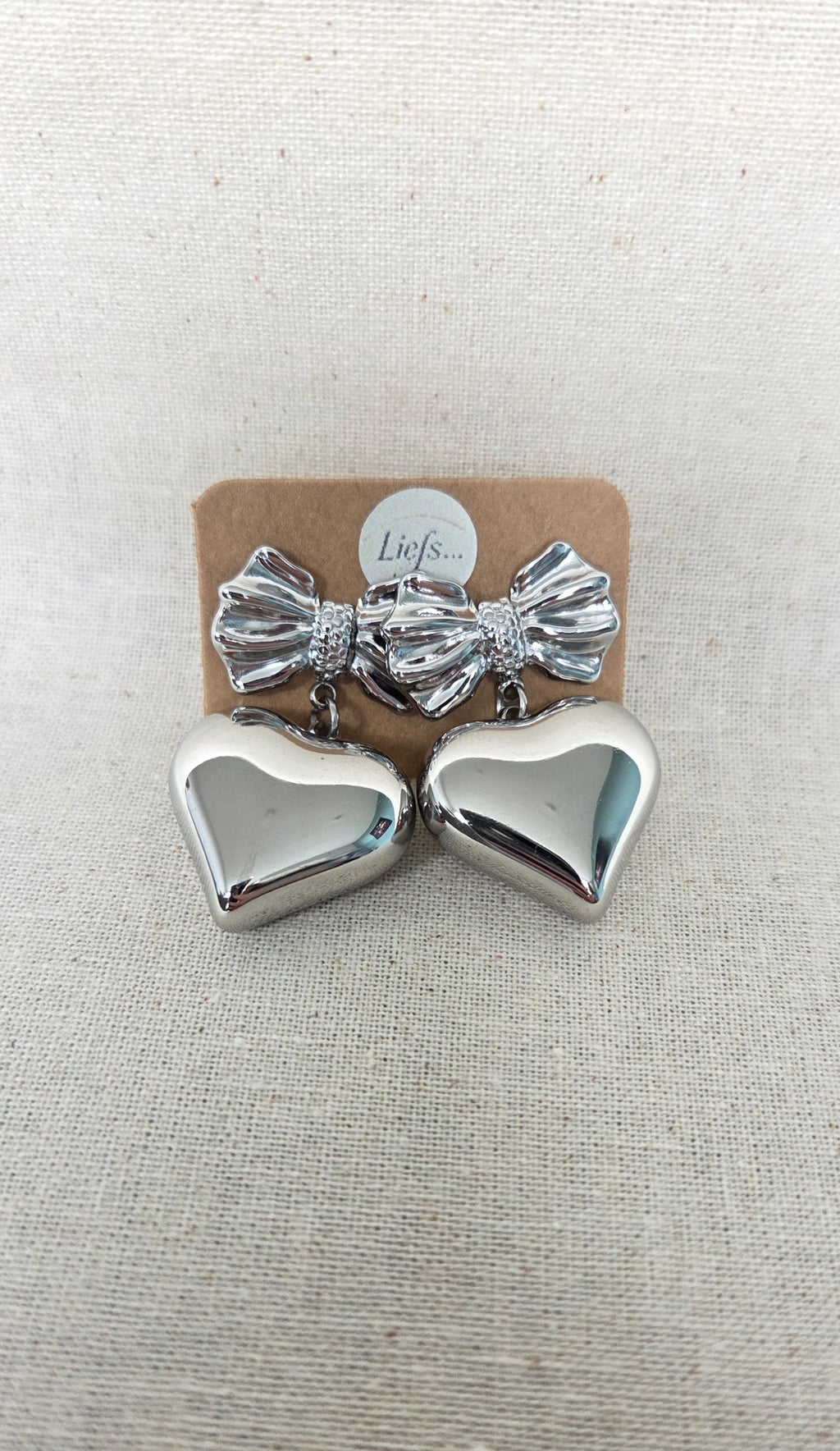 Oorbellen "Lovely Bows" - Strik met Hart Statement Earrings