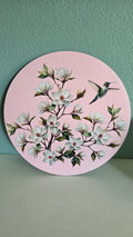 Muurcirkel 'Magnolia & Hummingbird'